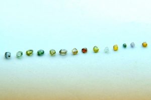 A range of alluvial coloured diamonds from eastern Democratic Republic of Congo
