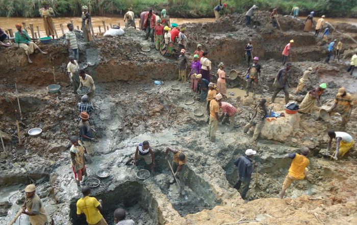 Democratic Republic of Congo artisan gold miners. This gold gets smuggled to Dubai refineries, onto India and China and made into jewellery.
