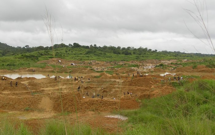 Artisanal diamond fields in Kono, Sierra Leone.
