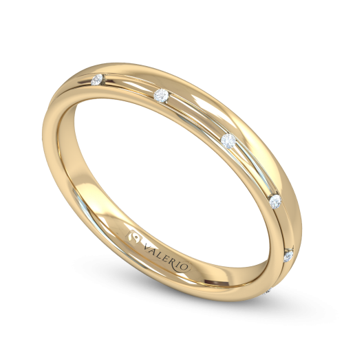 Channel Set Diamond Fairtrade Yellow Gold Wedding Ring
