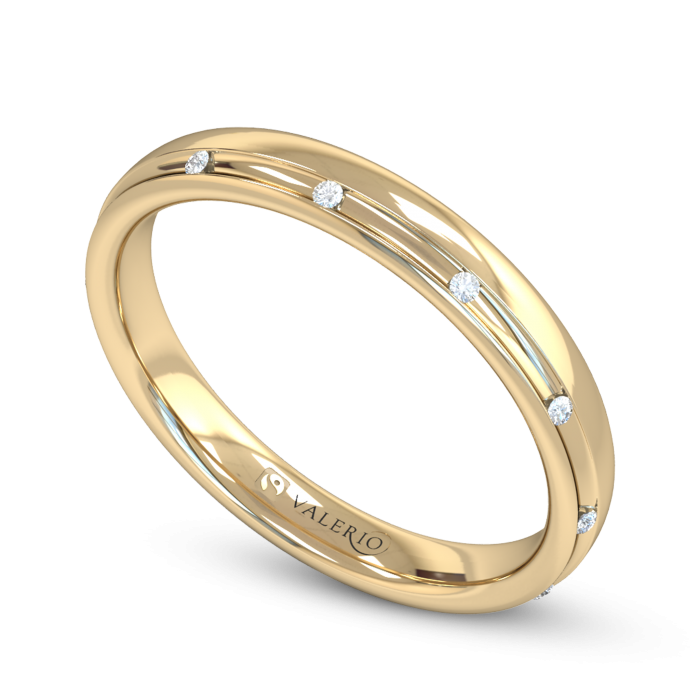 Channel Set Diamond Fairtrade Yellow Gold Wedding Ring