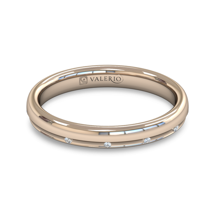 Channel Set Diamond Fairtrade Rose Gold Wedding Ring