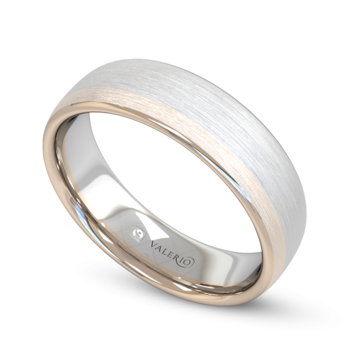 Diamond White and Rose Fairtrade Gold Wedding Ring