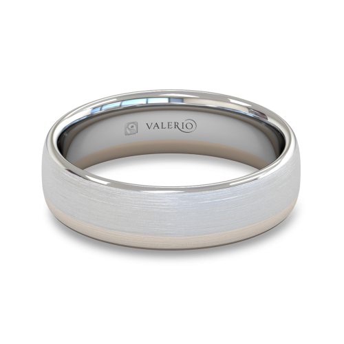 Diamond White and Rose Fairtrade Gold Wedding Ring top
