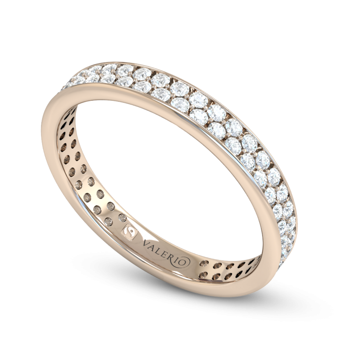 Double Grain set Diamond Fairtrade Rose Gold Eternity Ring