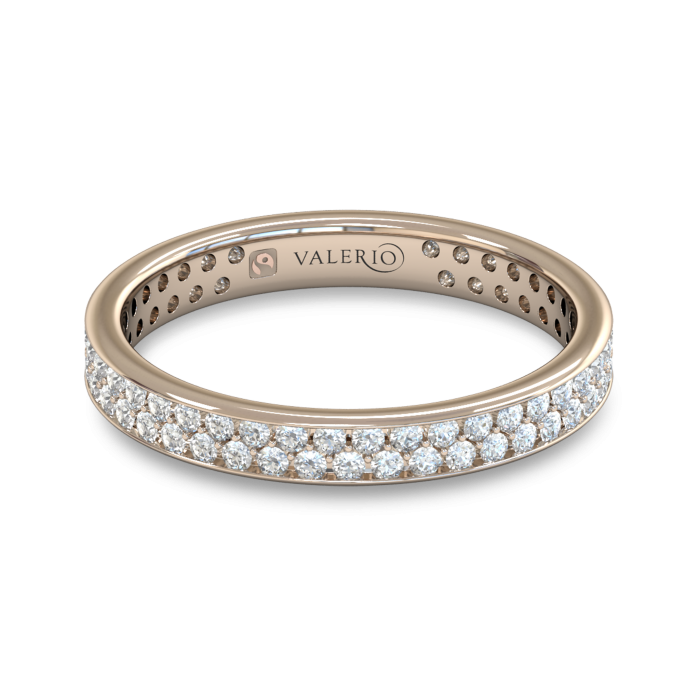 Grain set Diamond Fairtrade Rose Gold Eternity Ring top