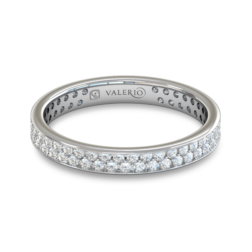 Grain set Diamond Fairtrade White Gold Eternity Ring top