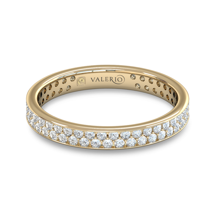 Grain set Diamond Fairtrade Yellow Gold Eternity Ring top