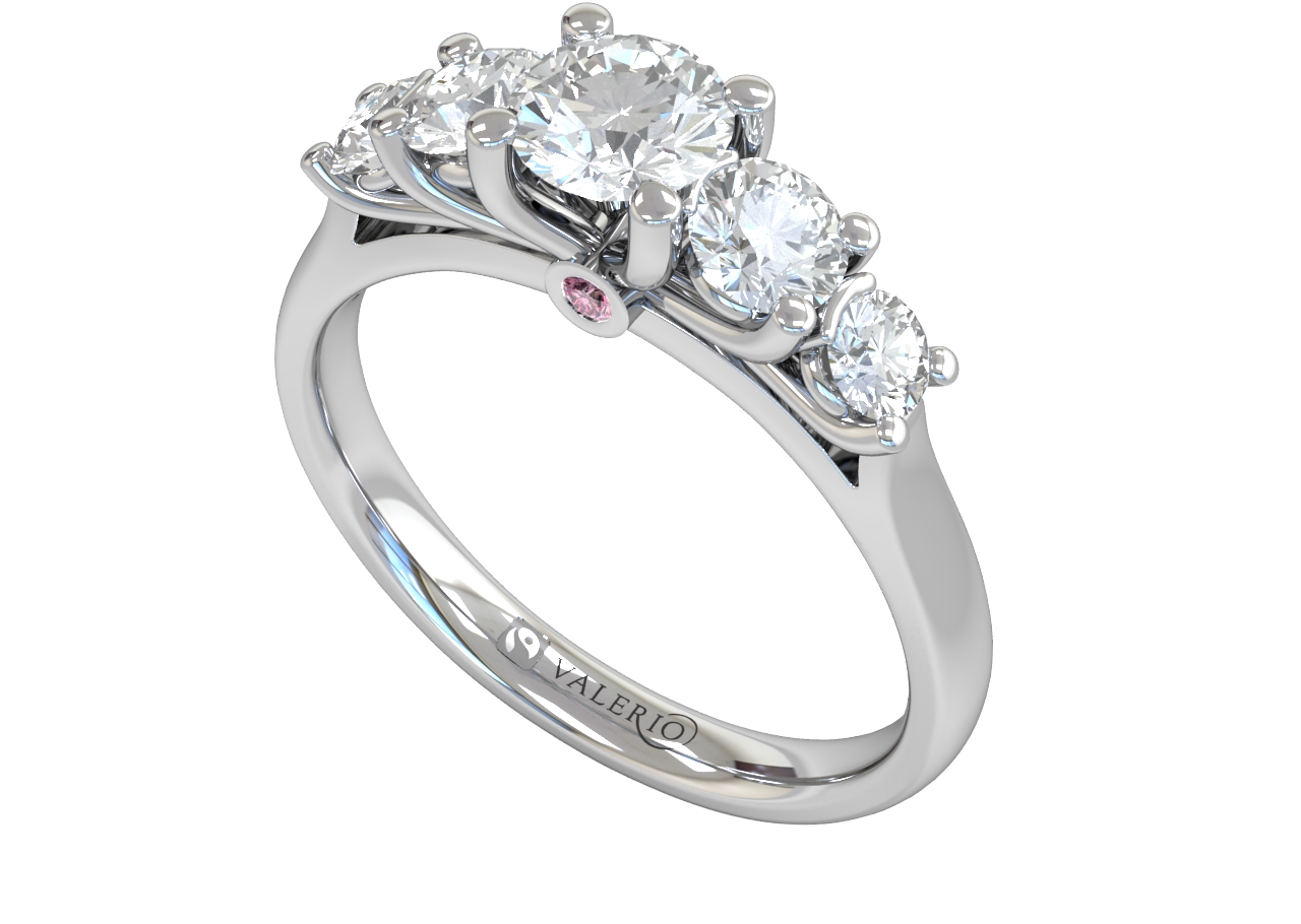 Five Stone Engagement Fairtrade 18 k White Gold