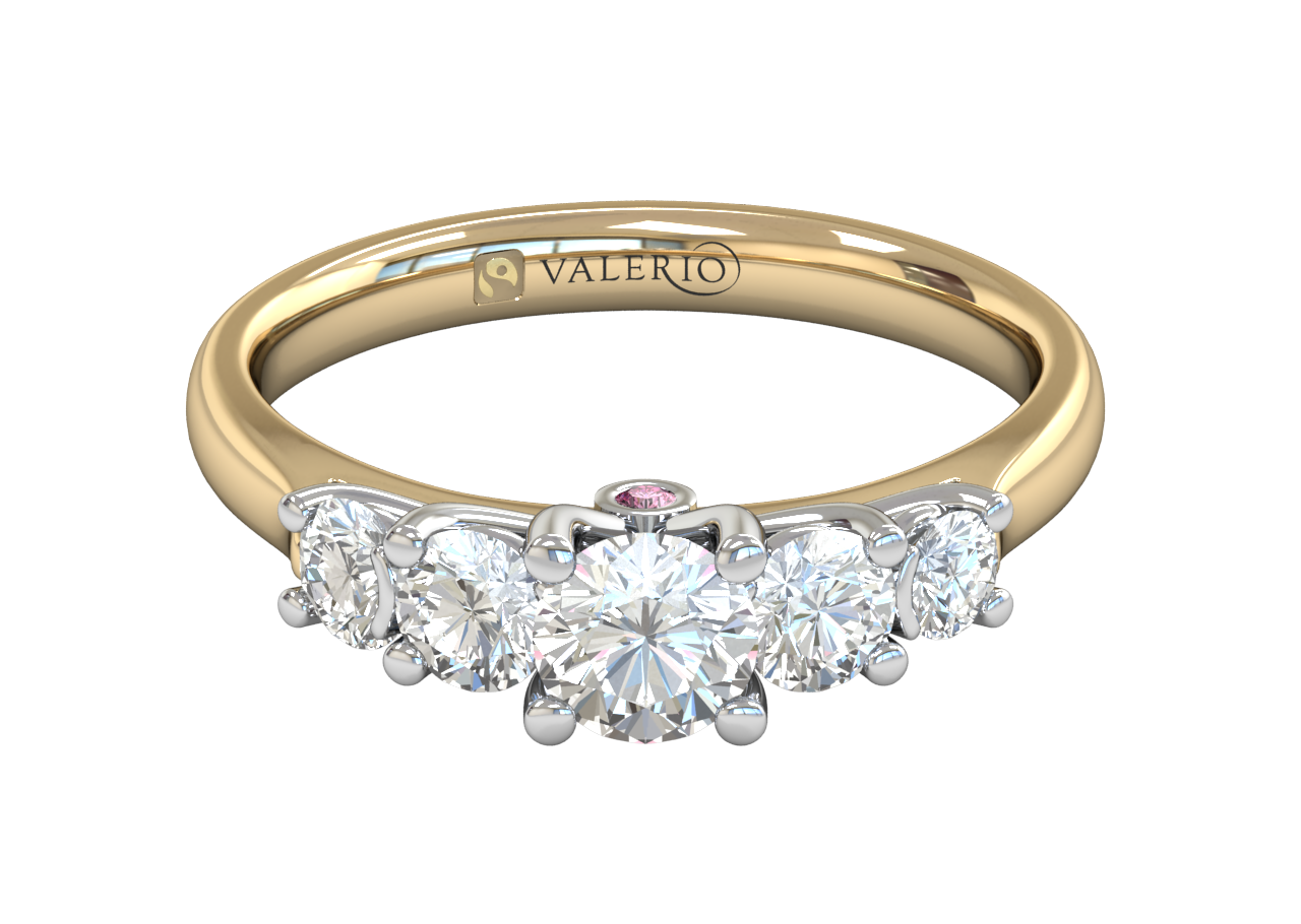 Five Stone Engagement Fairtrade 18 k Yellow Gold Top