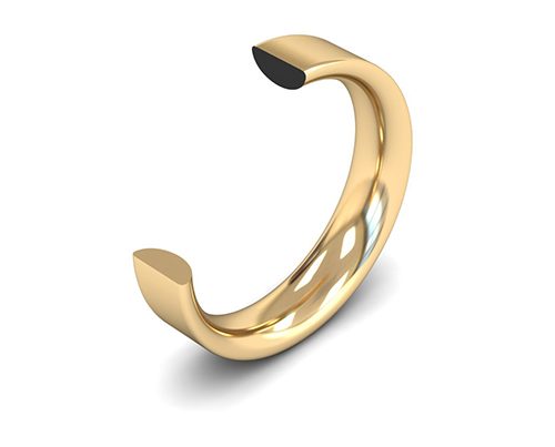 Flat Court ( Comfort Fit ) FairTrade 18k Yellow Gold Wedding Ring Cross Cut Heavy