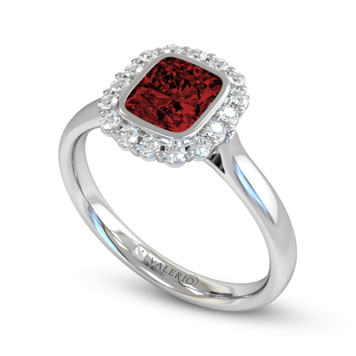 Greenland Ruby & Diamond Cluster Engagement Ring