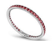 Ruby and Fairtrade White Gold Eternity Ring