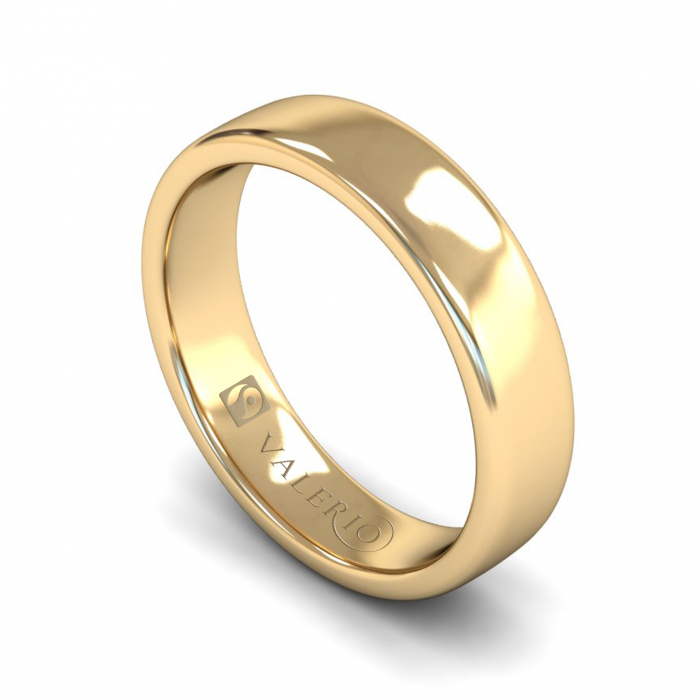 Slight Court FairTrade Gold Wedding Ring with Flat Edge