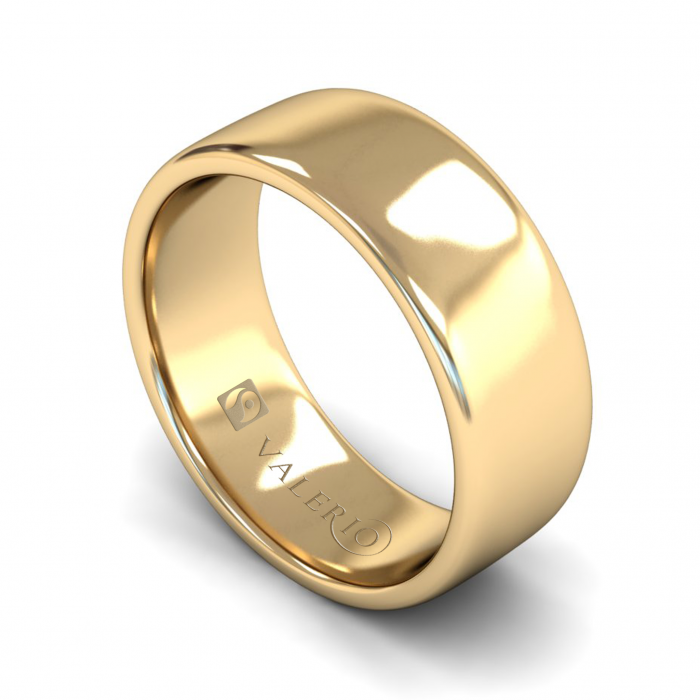 Slight Court FairTrade Gold Wedding Ring with Flat Edge