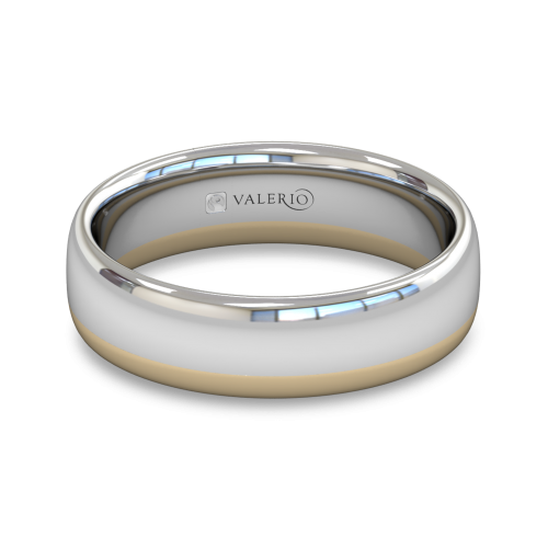 White and Yellow Fairtrade Gold Wedding Ring top