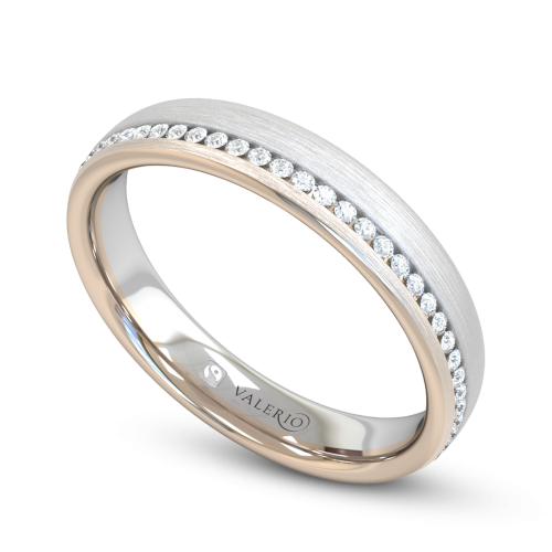 Diamond White and Rose Fairtrade Gold Wedding Ring