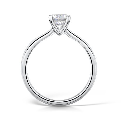 Solitaire Diamond Ring Round Brilliant Cut Four Talon Claws
