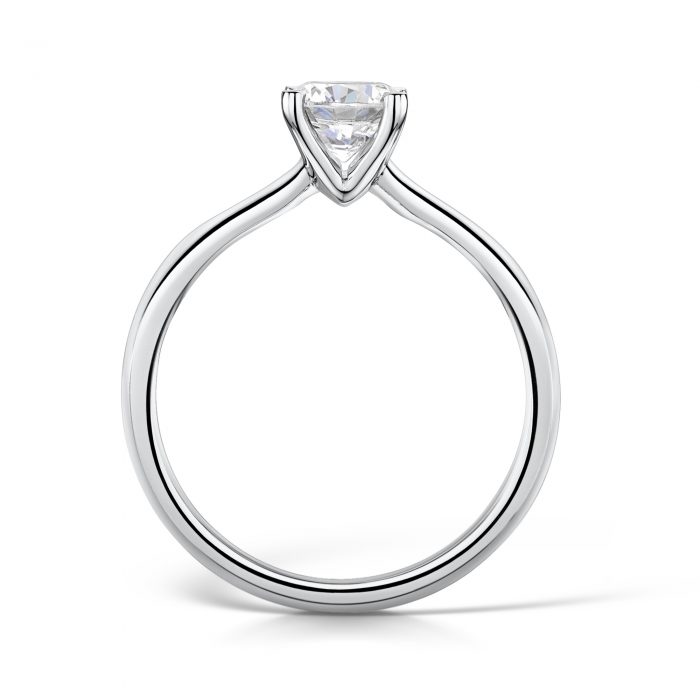 Solitaire Diamond Ring Round Brilliant Cut Four Talon Claws
